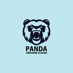 Wall Mural - face panda logo design line color