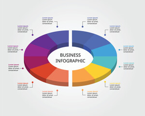 Wall Mural - circle pie chart template for infographic for presentation for 12 element