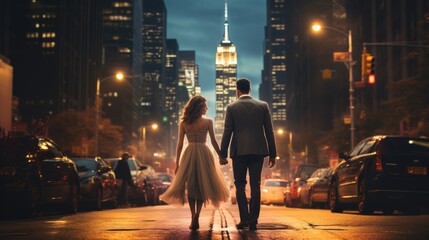 Sticker - Romantic evening in a big city - people photography