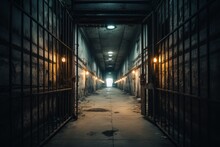 Grunge Prison With Poor Conditions For Prisoners. AI Generated, Human Enhanced