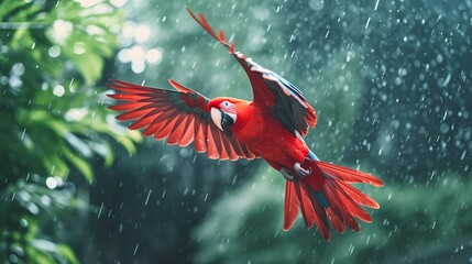 Wall Mural - red and yellow macaw