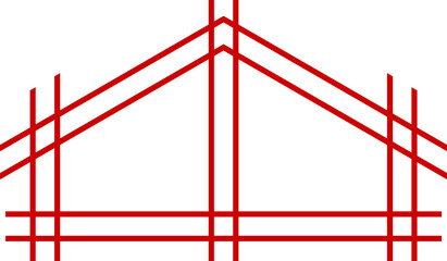 Simple house roof sketch line