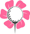 Pink flower with golf ball inside