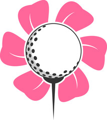 Poster - Pink flower with golf ball inside