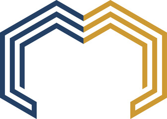 Wall Mural - M initial line art geometry