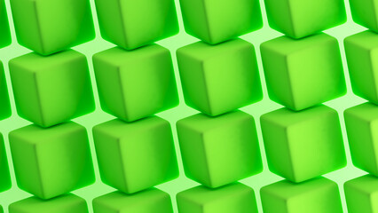 Poster - geometric pattern on green background,abstract high relief,3d rendering