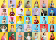 © Pixel-Shot - Collage with many little students on color background