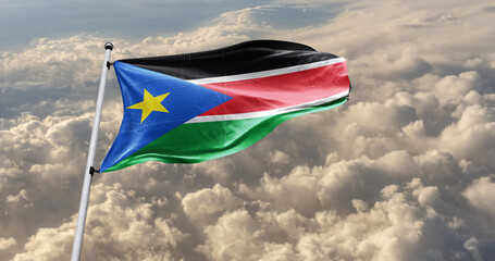 Wall Mural - The flag of South Sudan was adopted following the signing of the Comprehensive Peace Agreement that ended the Second Sudanese Civil War.