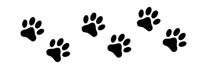 Dog paw icon set black icon vector