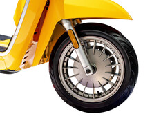 Front Wheel Yellow Motorcycle Scooter