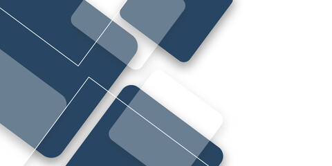 Wall Mural - blue white abstract geometric presentation background with rectangle and square shapes