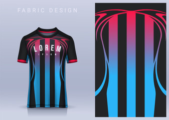 Fabric textile design for Sport t-shirt, Soccer jersey mockup for football club. uniform front view.