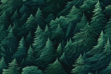  Top view of the forest, seamless