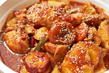 Fototapeta Kuchnia - Braised Spicy Chicken, Chicken Stew