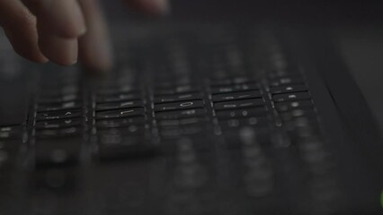 Poster - Woman typing text on computer keyboard. 4k footage