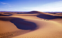 Waving Sand Dune- Sahara Desert Landscape At Sunset