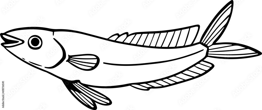 cartoon fish drawing illustration. Stock Vector | Adobe Stock