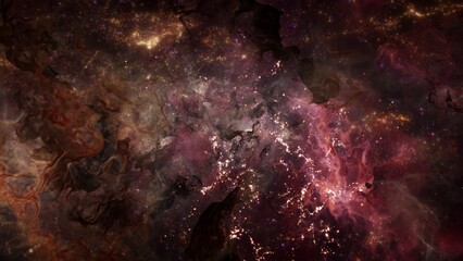 Wall Mural - Distant galaxy star cluster in alien deep space. Science fiction concept 3d illustration of mystery interstellar gas nebula and ethereal magic glowing celestial bodies. Astronomy and cosmos wide shot.