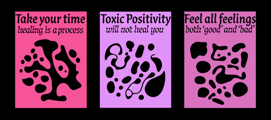 Poster - Psychedelic retro posters with abstract melting shapes. New Wave spiritual hippie style. 