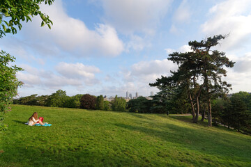 Sticker - Buttes-Chaumont park in the 19th arrondissement of Paris city