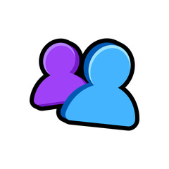 Isolated flat 3d persons icon for game, interface, sticker, app. The sign in a cartoon style for match 3, arcade, rpg. The sprite for craft element in hyper casual mobile game