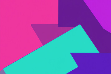 Wall Mural - abstract trendy bright color background of geometric shapes created with generative ai technology