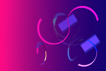 Wall Mural - abstract trendy bright color background of geometric shapes created with generative ai technology