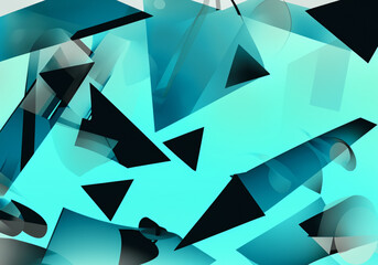 Wall Mural - abstract trendy bright color background of geometric shapes created with generative ai technology