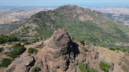 Wall Mural - View of Devils Pulpit Mount Diablo mountain range, with the peak visible in the distance