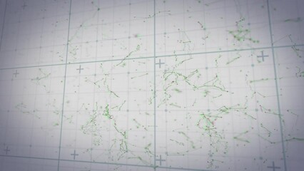Poster - Animation of network of connections over grid network in seamless pattern against grey background