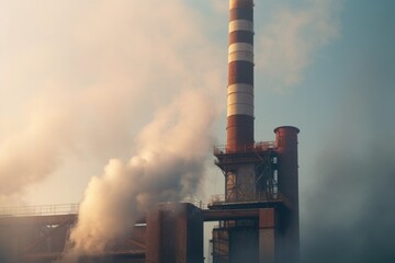 Industrial plants with chimneys polluting the air