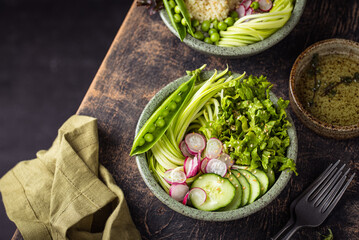 Poster - Vegan healthy green buddha bowl