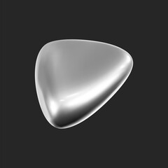 Wall Mural - 3d chrome liquid shape, metallic fluid bubble isolated on black background. render of 3d abstract, f