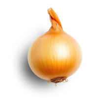 Raw  Yellow Onion Top View, Isolated, Transparent