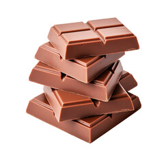 chocolate pieces bar isolated on white created with Generative AI