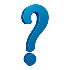 Poster - 3D blue question mark or icon design