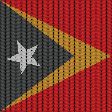 Flag of East Timor on a braided rop.