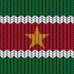Poster - Flag of Suriname on a braided rop.
