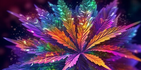 Canvas Print - abstract fractal background marijuana