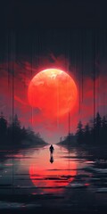 Canvas Print - red sunset 