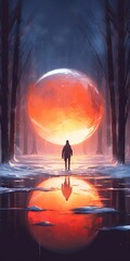 Wall Mural - winter orb in the forest