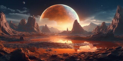 Wall Mural - sunrise over the mountains