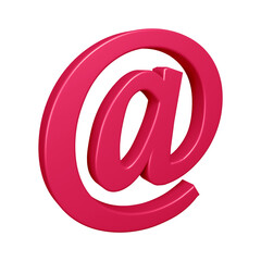 Poster - 3D pink email or at symbol design