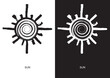 Poster of Sun symbol. Most popular Native American Ancient Symbols. Black ink handwriting. Vector