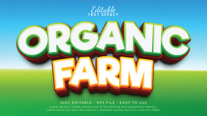 Aufkleber - Organic farm 3d text style effect