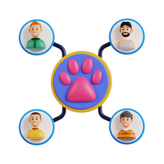 Poster - 3d Community. icon isolated on white background. 3d rendering illustration