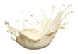 Isolated white chocolate milk splash, isolated on transparent background cutout, png