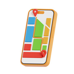 Poster - 3D Digital Map. icon isolated on white background. 3d rendering illustration