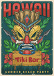 Hawaii tiki bar colorful sticker