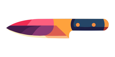 Wall Mural - Knife in flat design. Colorful knife icon on white background.